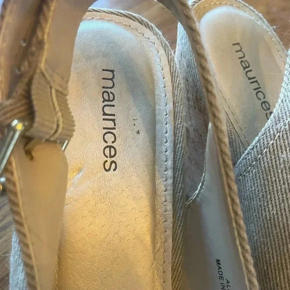 Maurices Cork Wedge Heels Sz 10 Danielle Slingback Open Toe Cute! EUC! Bin A - Picture 3 of 7